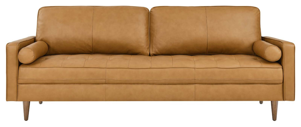 Valour 88 quotLeather Sofa   Midcentury   Sofas   by Modway  Houzz