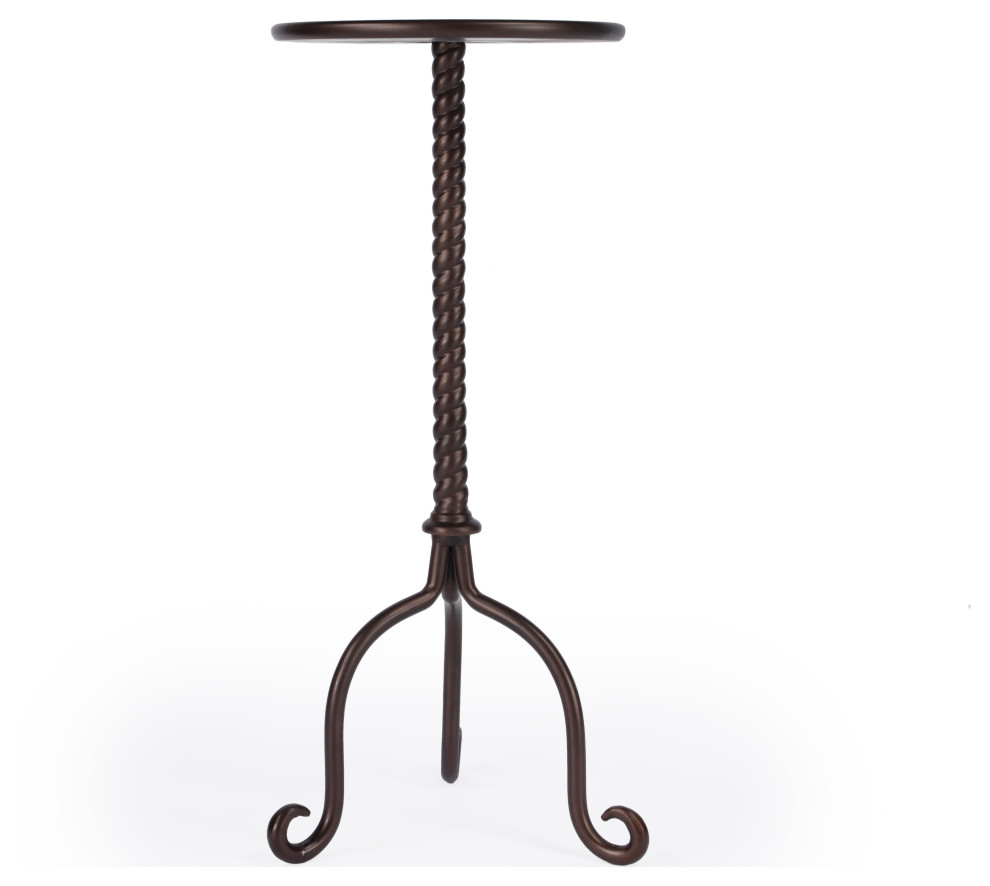 Butler Alma Metal Pedestal Table   Traditional   Side Tables And End Tables   by Uber Bazaar  Houzz