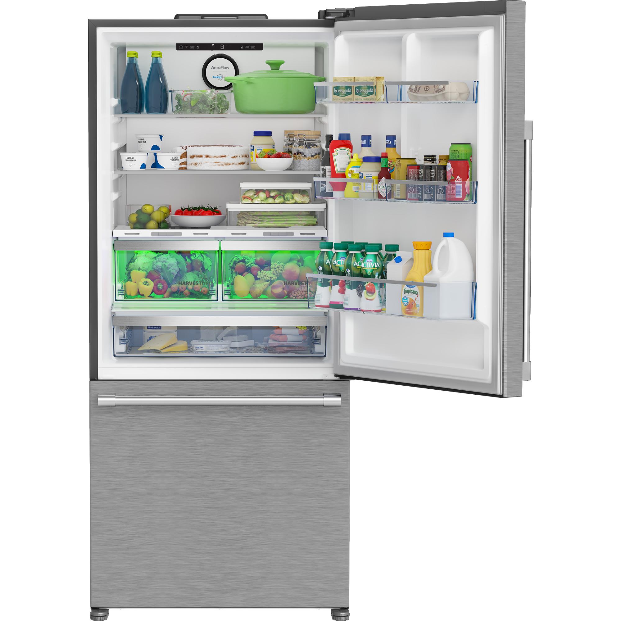 beko 30-inch, 16.1 cu. ft, Bottom Freezer, Refrigerator with HarvestFresh™ BFBD30216SS