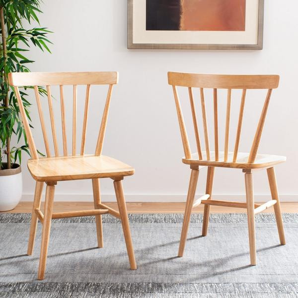 Horace Spindle Back Dining Chair  Set of 2  Natural   Midcentury   Dining Chairs   by Rustic Home Furniture Deco  Houzz