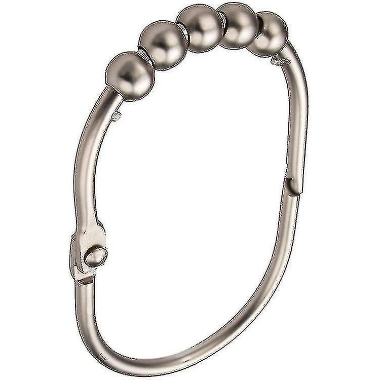 Depot Set Of 12 Stainless Steel Wide Shower Curtain Ring Hooks (shiny Nickel)