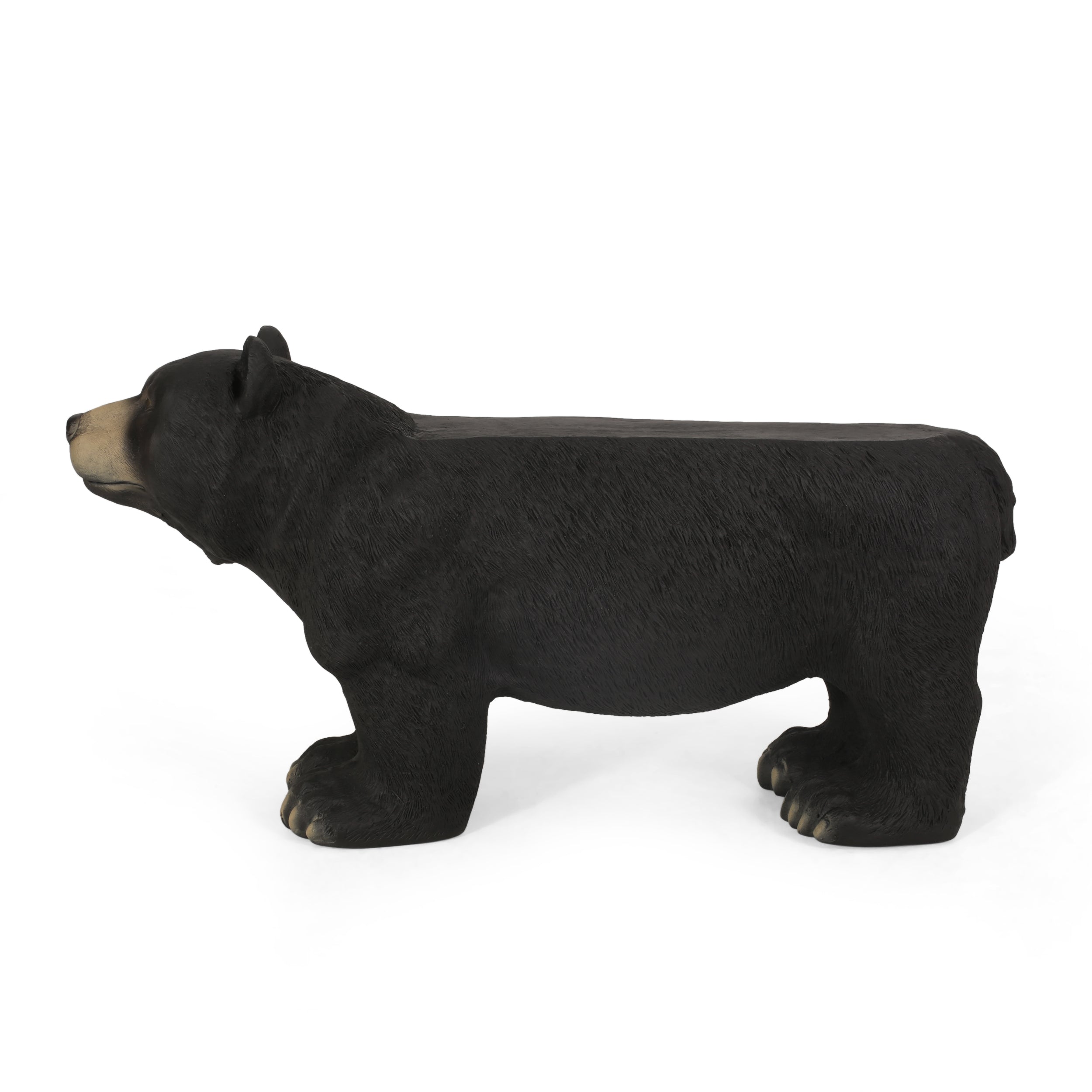 Romer Outdoor Bear Garden Bench, Matte Black