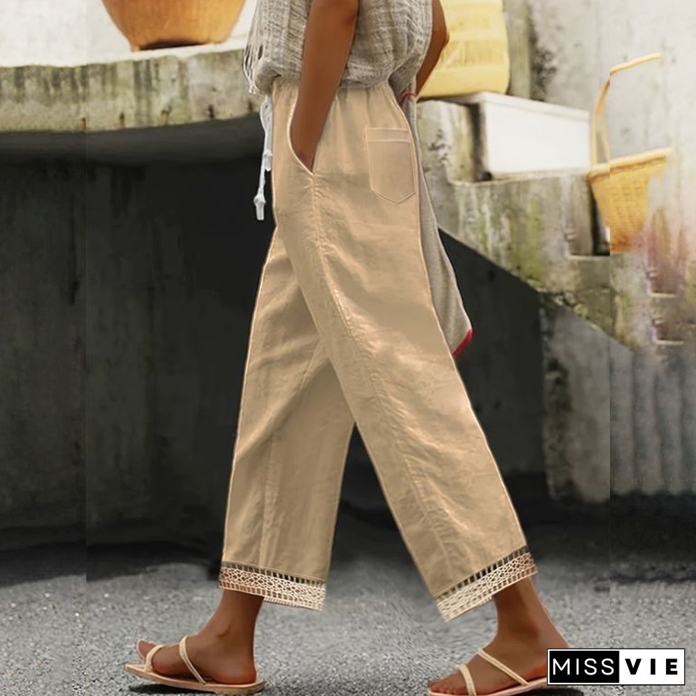 Khaki Plain Side Pocket Pants