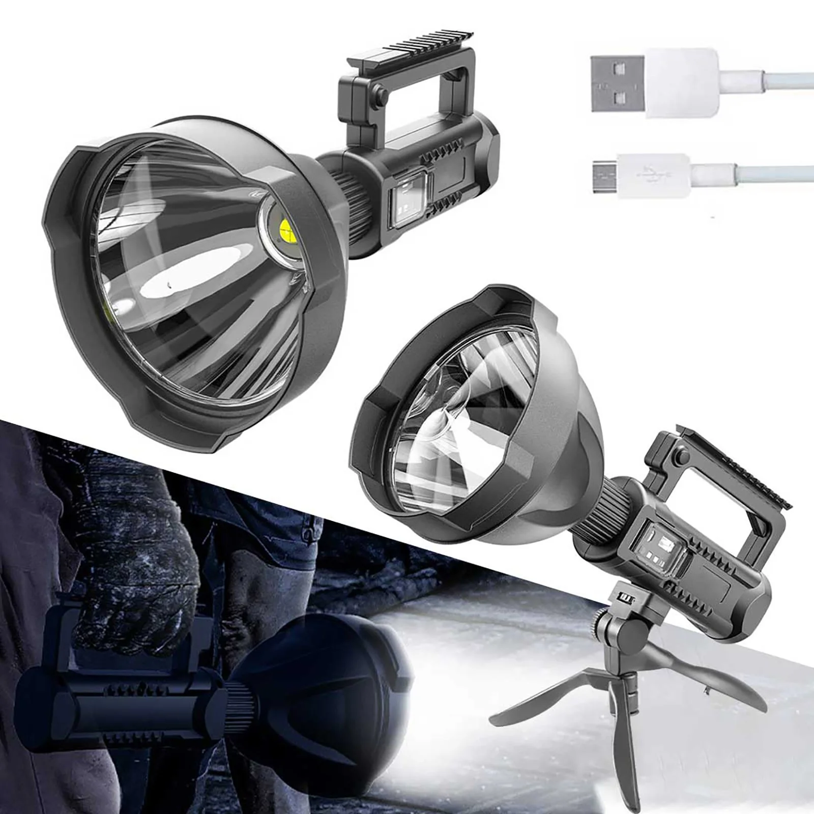 ⏰  Promotion 49% OFF - Rechargeable Handheld Spotlight Flashlight 90