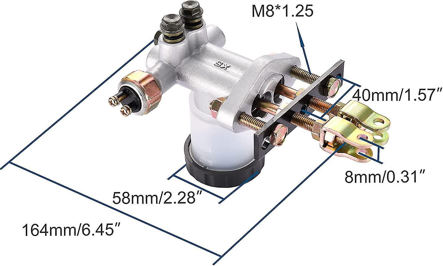 Niuniu Hydraulic Brake Master Cylinder Replacement 90cc 110cc 125cc 150cc 200cc 250cc Kart Dirt Bike (1pc)