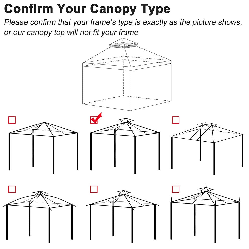 Yescom 10' x 10' Ivory Canopy Replacement Top with Net