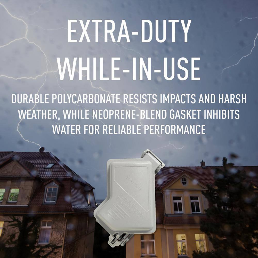 Legrand Pass and Seymour Single Gang Shallow Extra-Duty Polycarbonate While-In-Use Weatherproof Cover Gray WIUCED10SG