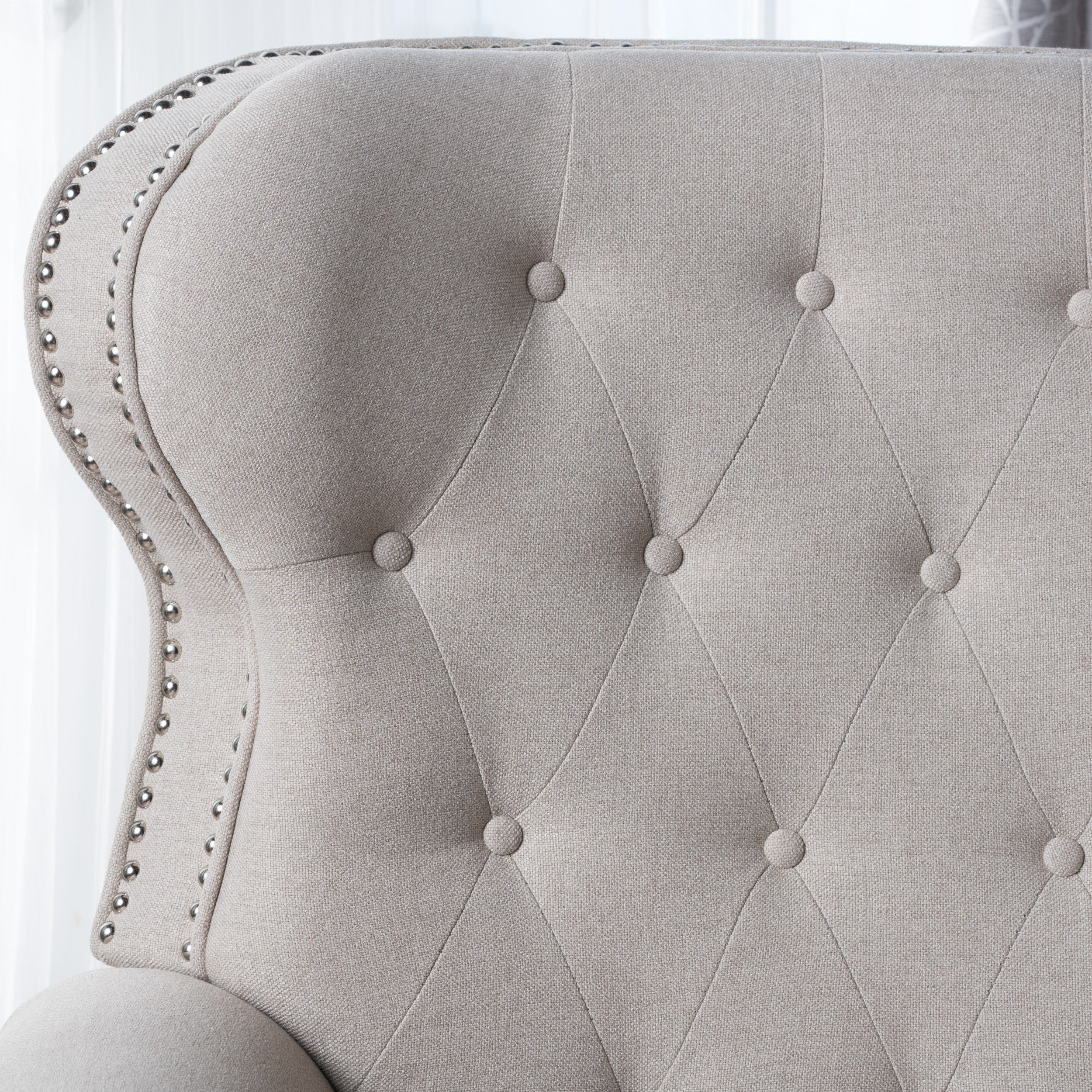 Waldo Tufted Back Studded Accent Recliner Armchair