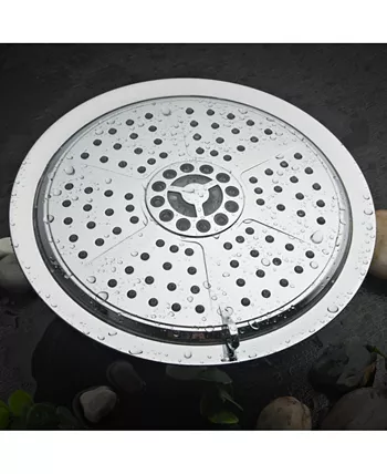 HotelSpa Hotel Spa 8 Inch 5-Setting Rainfall LED Shower Head with Color-Changing Temperature Sensor