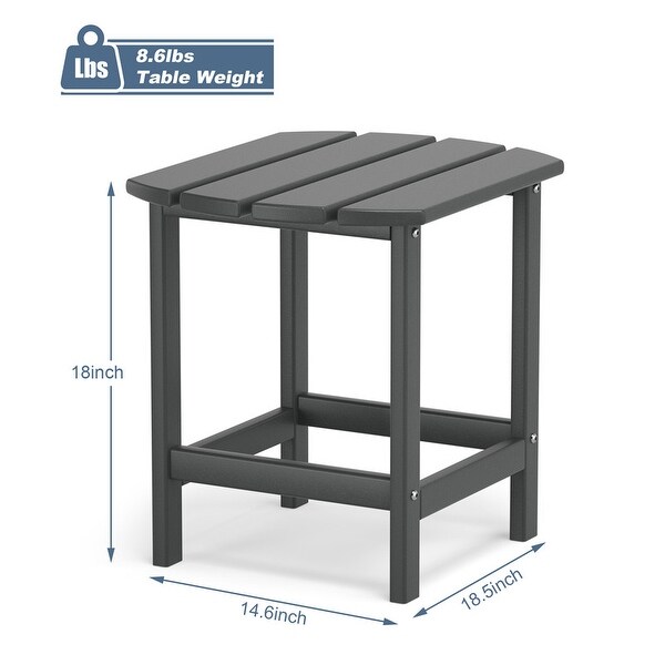 Patio Adirondack Side Table，Outdoor End Tables HDPE AllWeather Resistant