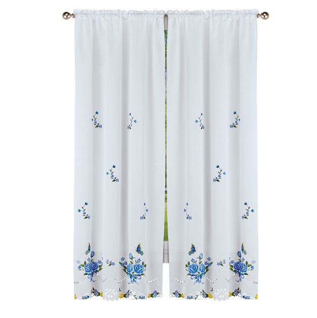 Collections Etc Rose And Butterfly Embcurtains