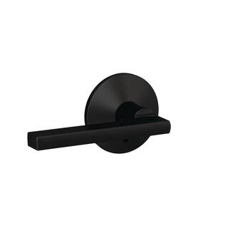 Schlage Custom Latitude Matte Black Dummy Door Handle with Kinsler Trim (2-Pack) FC172 LAT 622 KIN