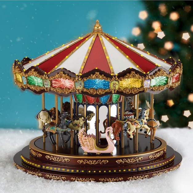 Mr Christmas Animated Led Marquee Deluxe Carousel Musical Decoration