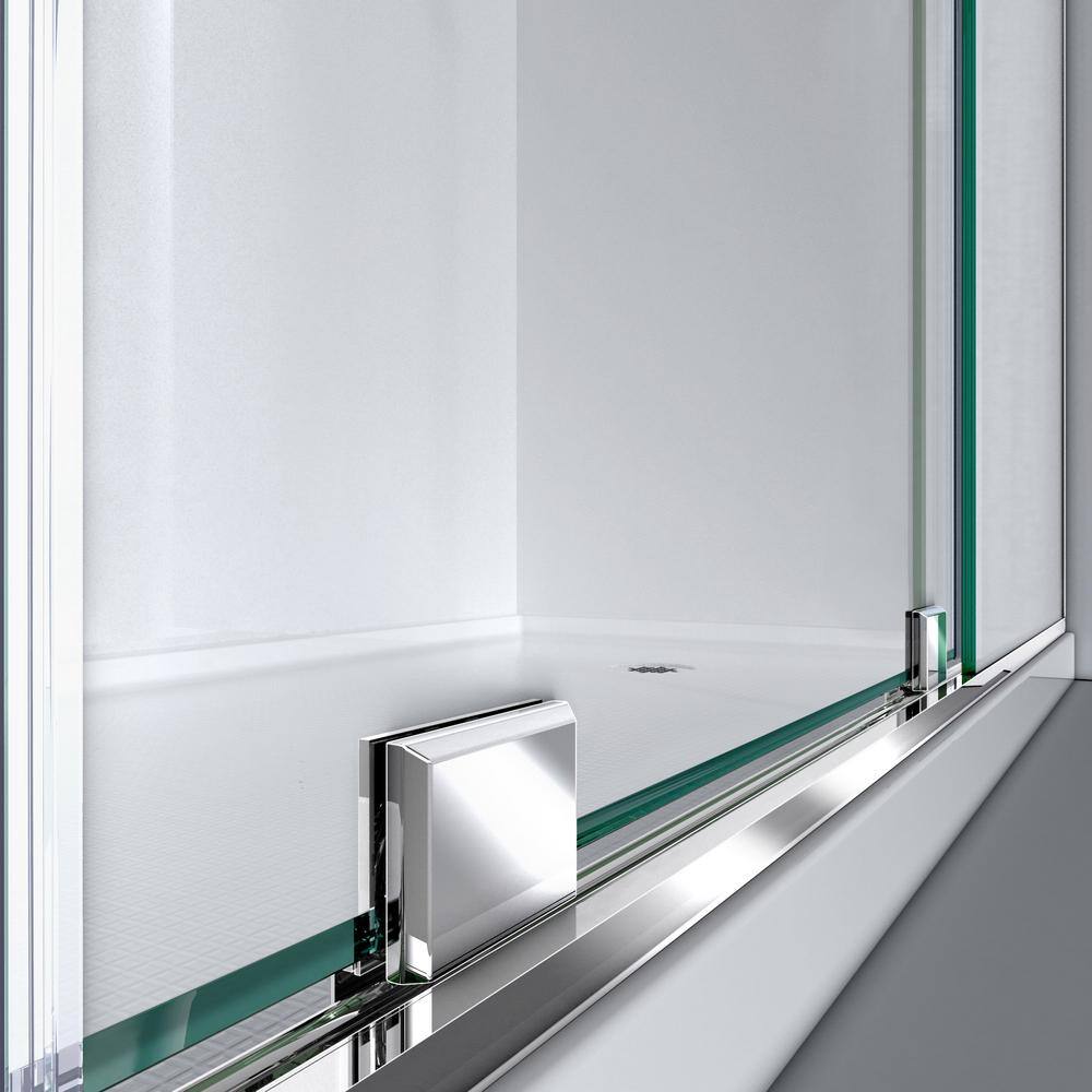 DreamLine Mirage-X 56 in. to 60 in. x 72 in. Semi-Frameless Sliding Shower Door in Brushed Nickel SHDR-1960723L-04