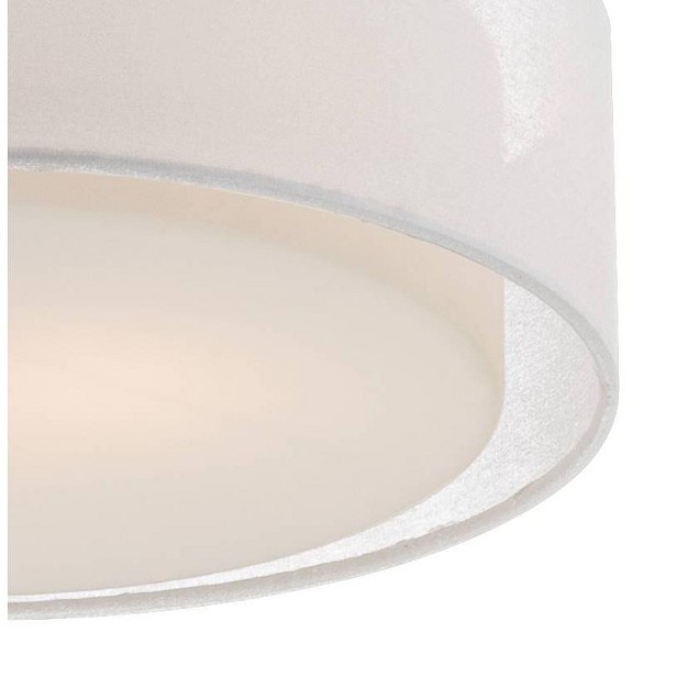 Wide Satin Nickel 2 light Sheer White Fabric Opal Glass Drum Shade For Bedroom