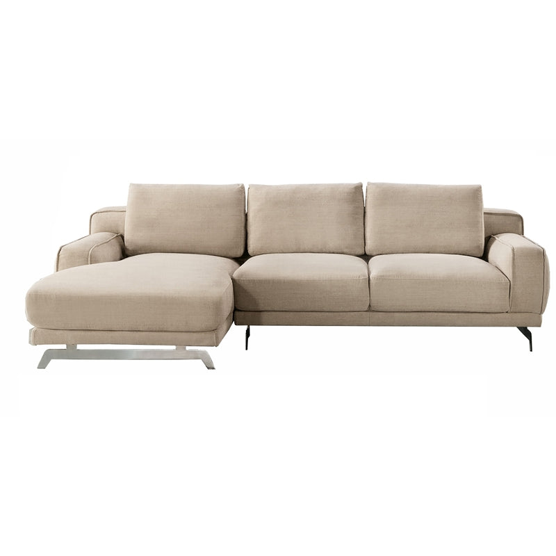 American Eagle Furniture Fabric Right Hand Sitting Sectional in Cream Beige