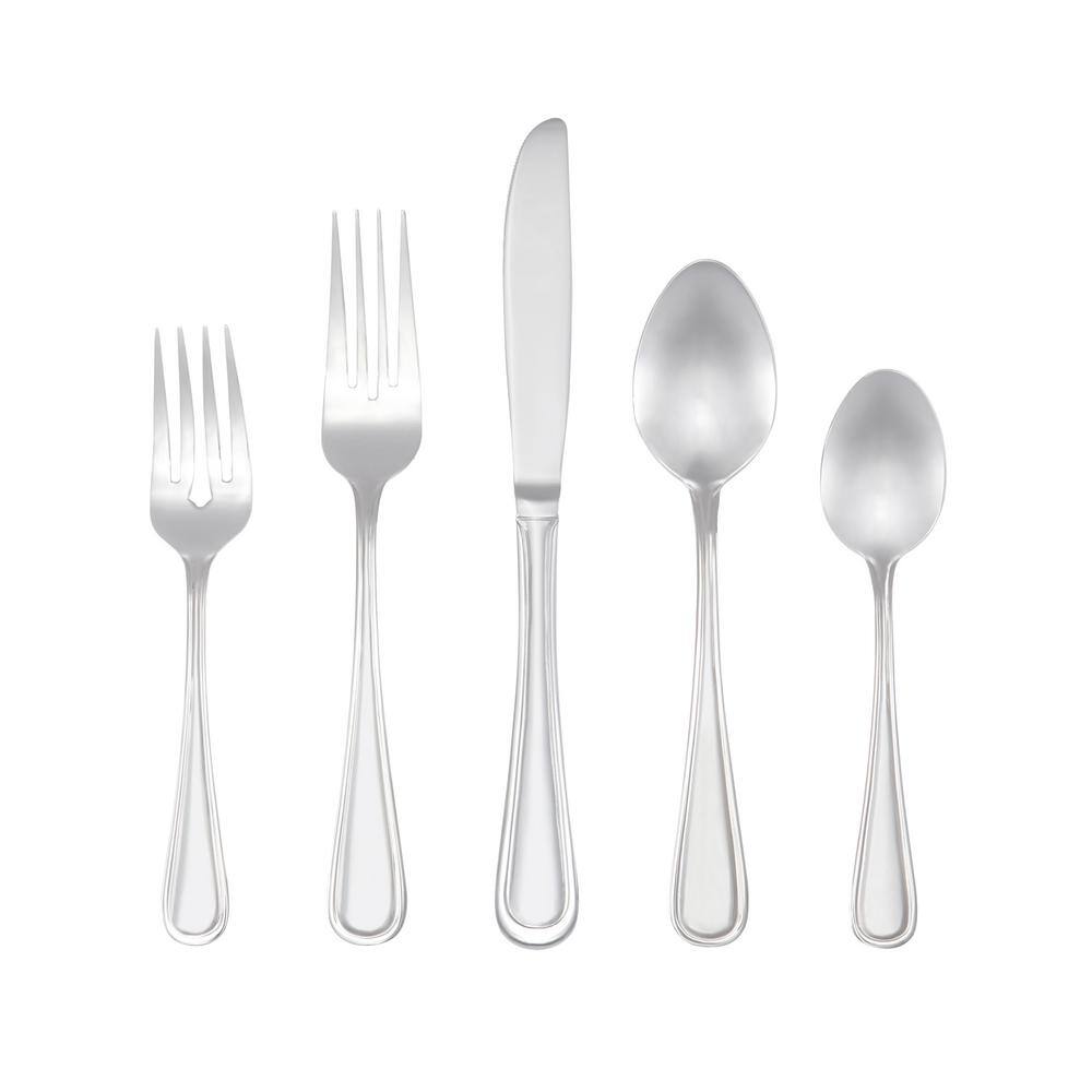 RiverRidge Home Marina 46-Piece Silver Stainless Steel Flatware Set (Service for 8) 10-225