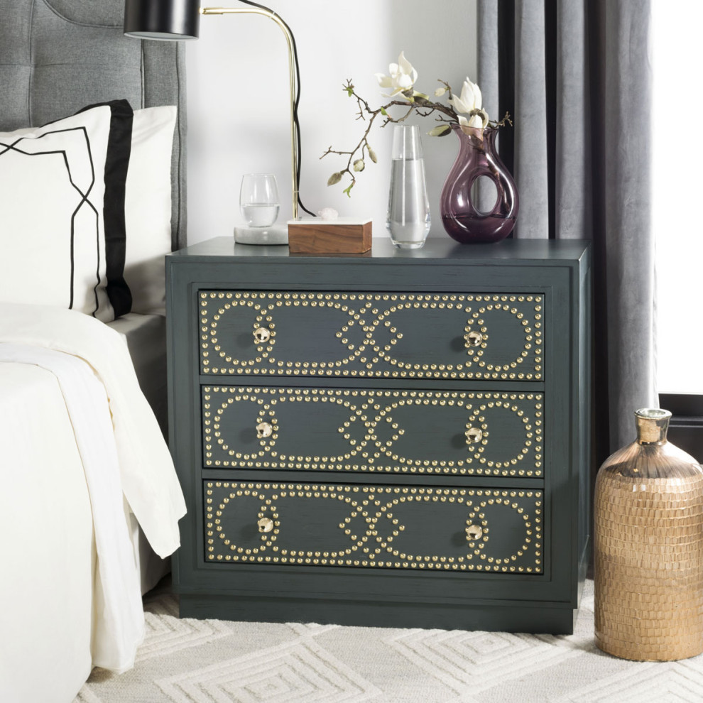 Wiley 3 Drawer Chest Steel Teal   Modern   Accent Chests And Cabinets   by Virgil Stanis Design  Houzz