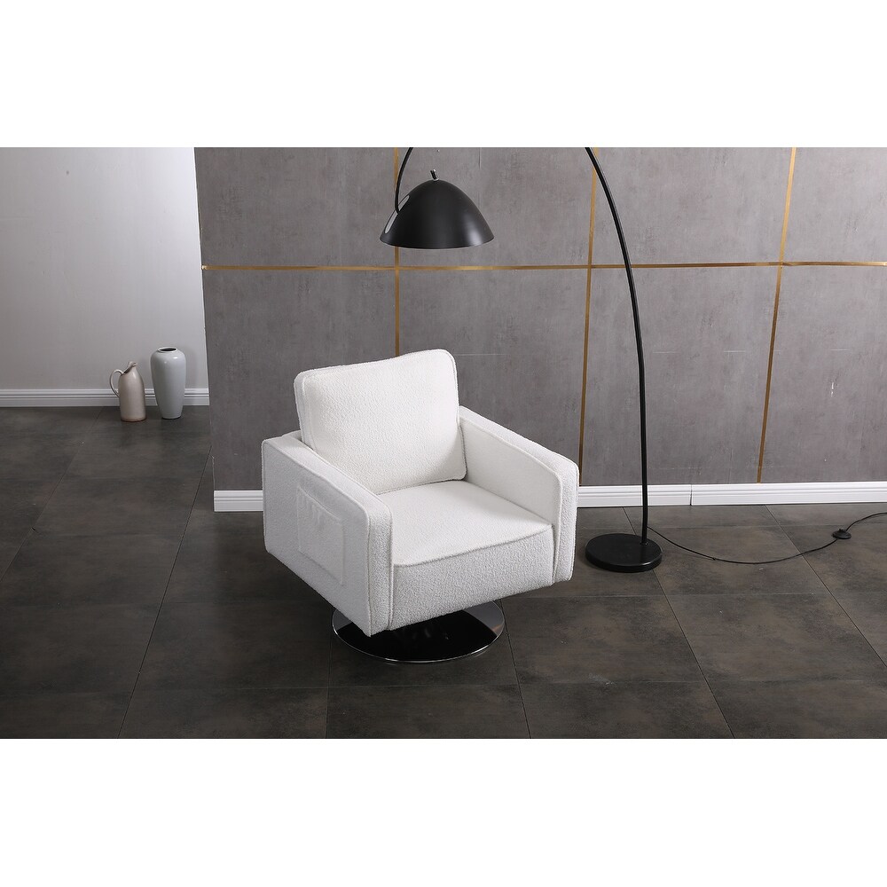 Modern Teddy Fabric Swivel Accent Chair