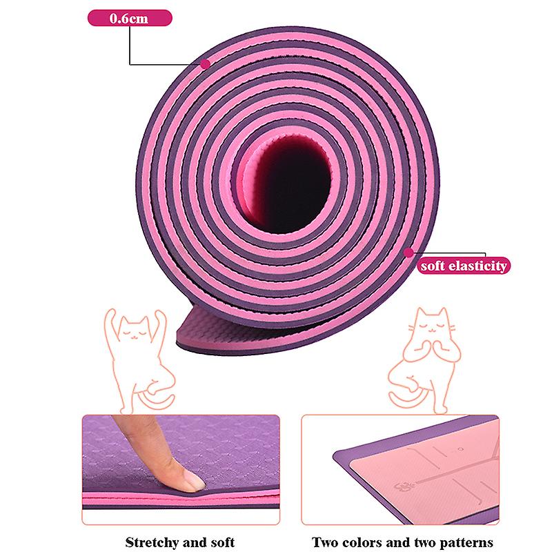 6mm Tpe Yoga Mats Anti-slip Sport Fitness Mat Blanket For Exercise Yoga Pilates Gymnastics Mat Fitness Equipment Free Mesh Bag