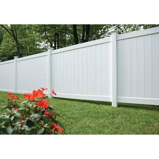 Barrette Outdoor Living Bryce 6 ft. H x 8 ft. W White Vinyl Un-Assembled Fence Panel 73014727