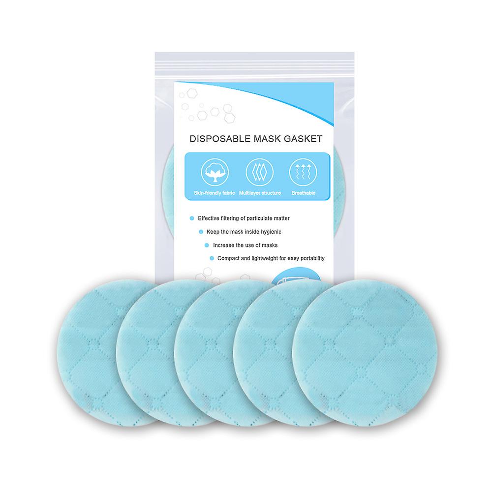 5 Pcs Disposable Mask Gasket Mouth Face Mask Pad 3 Layers Filter Anti Pollution Protection Fabric Activated Carbon Mask Blue Round 5pcs