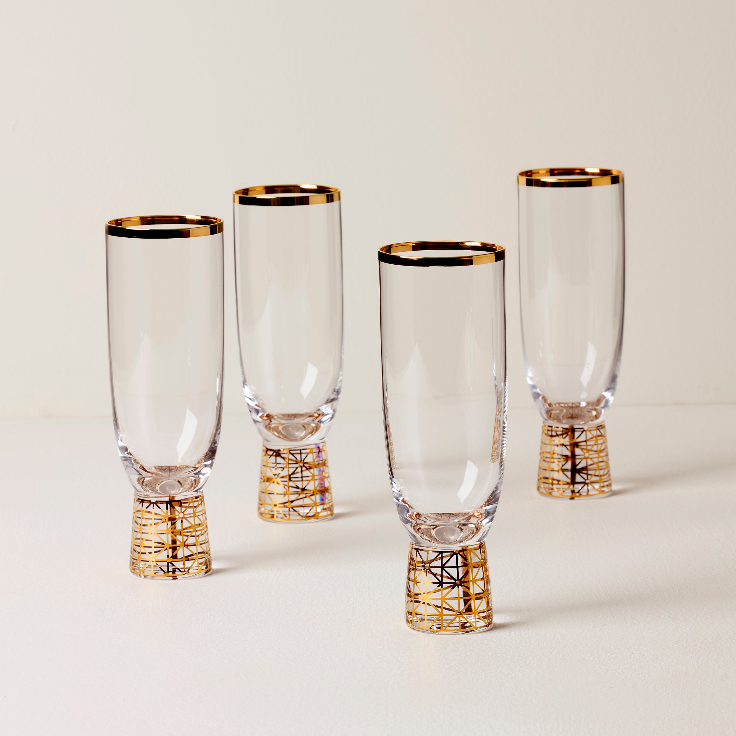 Tuscany Classics Gold Frost Flutes, Set of 4