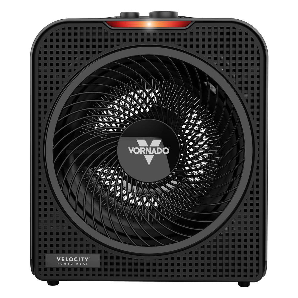 Vornado Velocity 3 Whole Room 1500-Watt 5118 BTU Electric Space Fan Heater Adjustable Thermostat and Safety Features Black EH1-0159-06