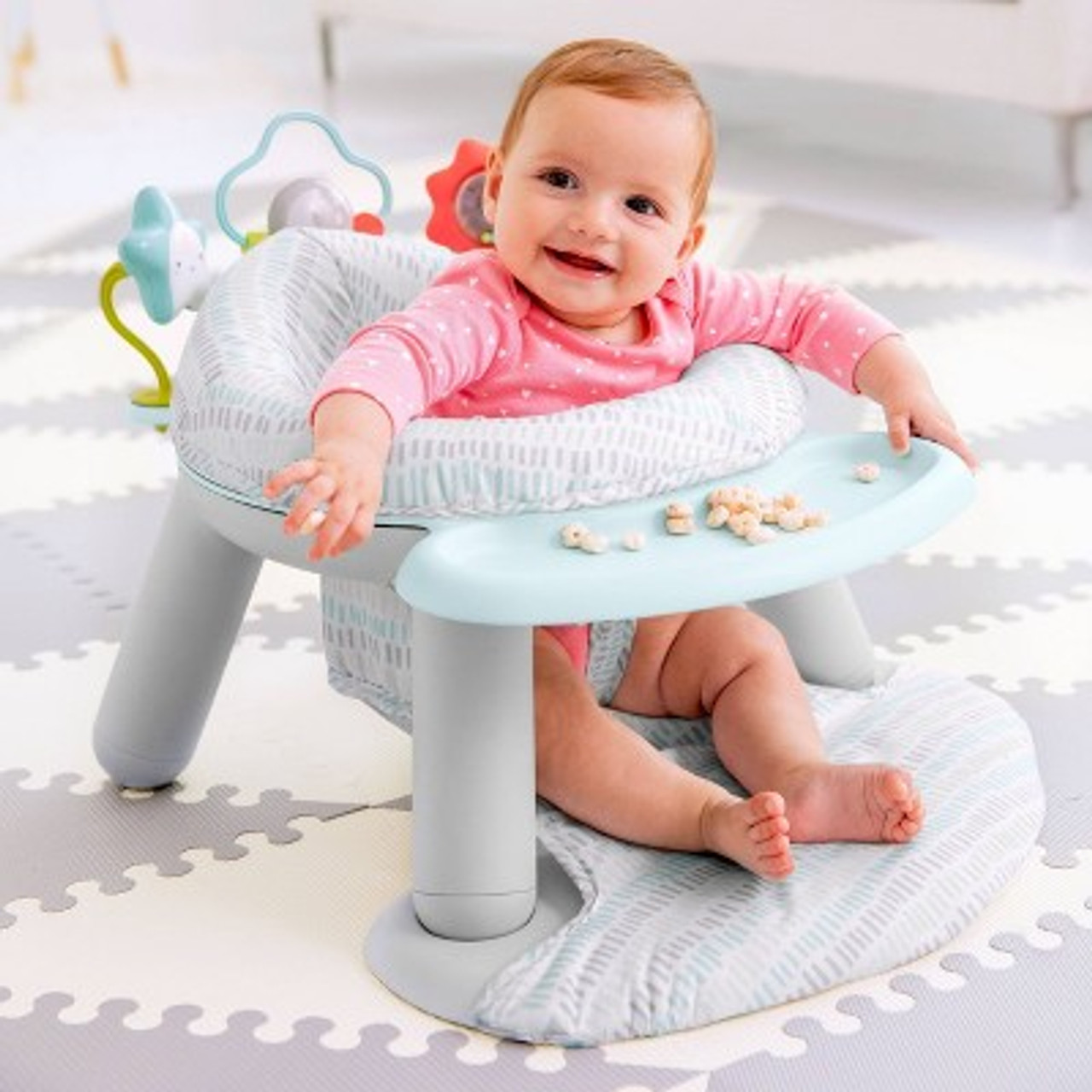 Skip Hop Baby Seat Silver Lining Cloud 2-in-1 Sit-up Chair and Activity Floor Seat - Gray