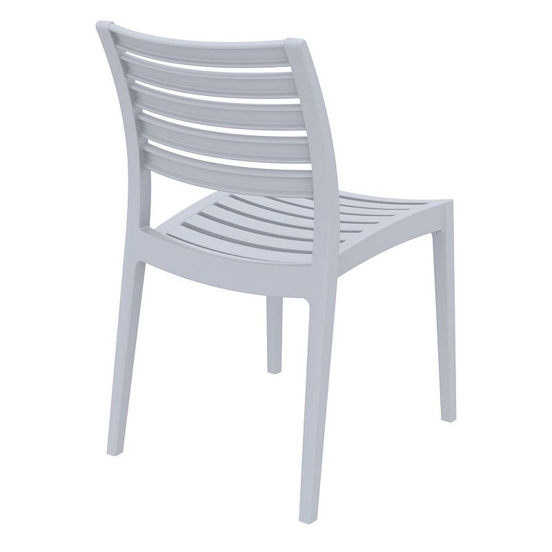 33 Silver Stackable Outdoor Patio Dining Chair