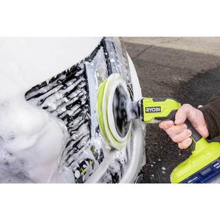 RYOBI ONE+ 18V Cordless Compact Power Scrubber Kit with 2.0 Ah Battery Charger and 6 in. 2-Piece Knit Microfiber Kit P4510K-A95KMK1