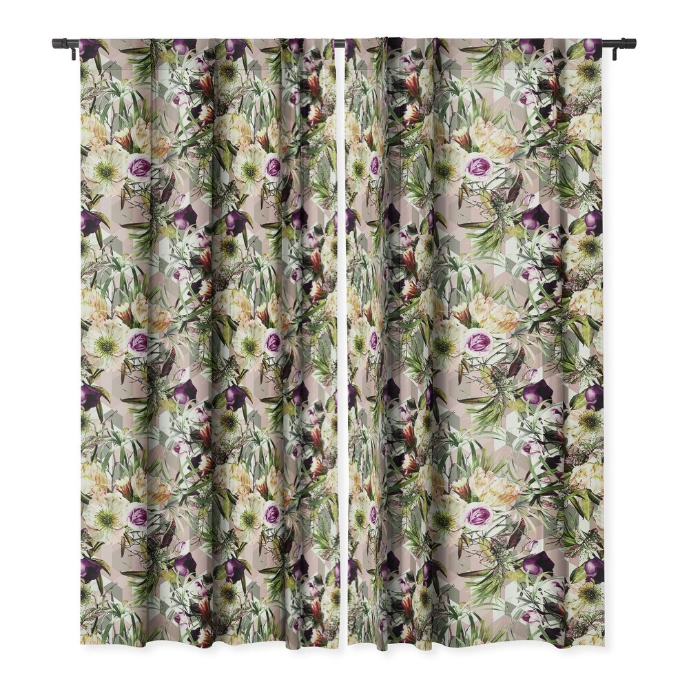 1 piece Blackout Wild Vintage Bloom In Geometric Made to Order Curtain Panel