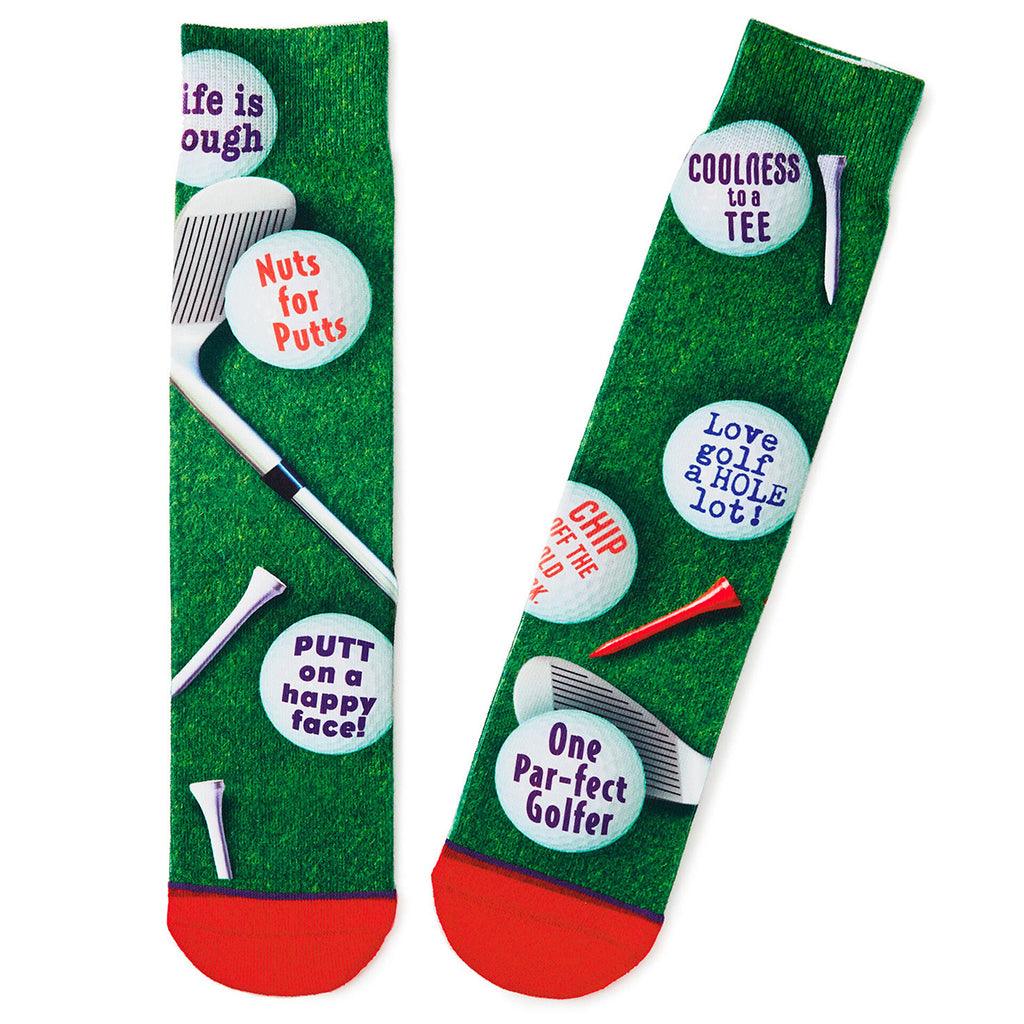 Hallmark  Golf Lover Puns Toe of a Kind Novelty Crew Socks