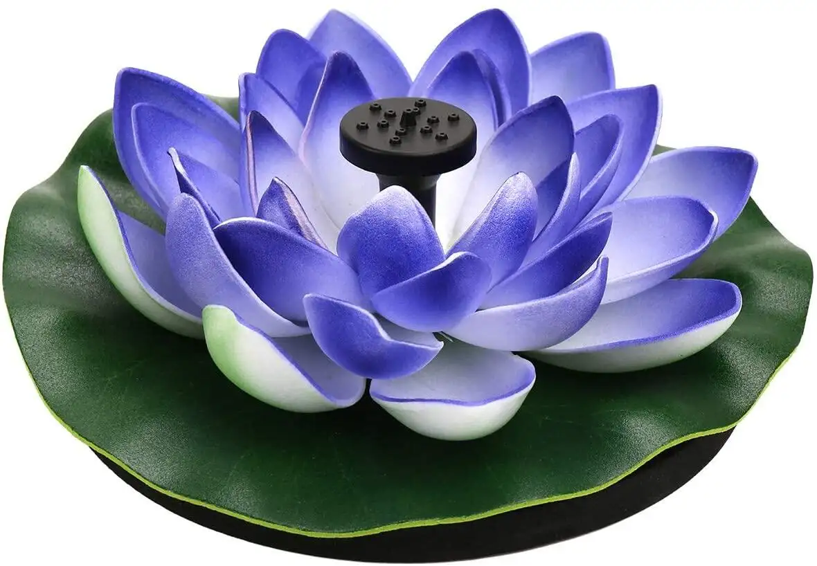 Manufacturers Supply Solar Powered Fountain Pump Lotus with LED Light  for Garden/Landscape