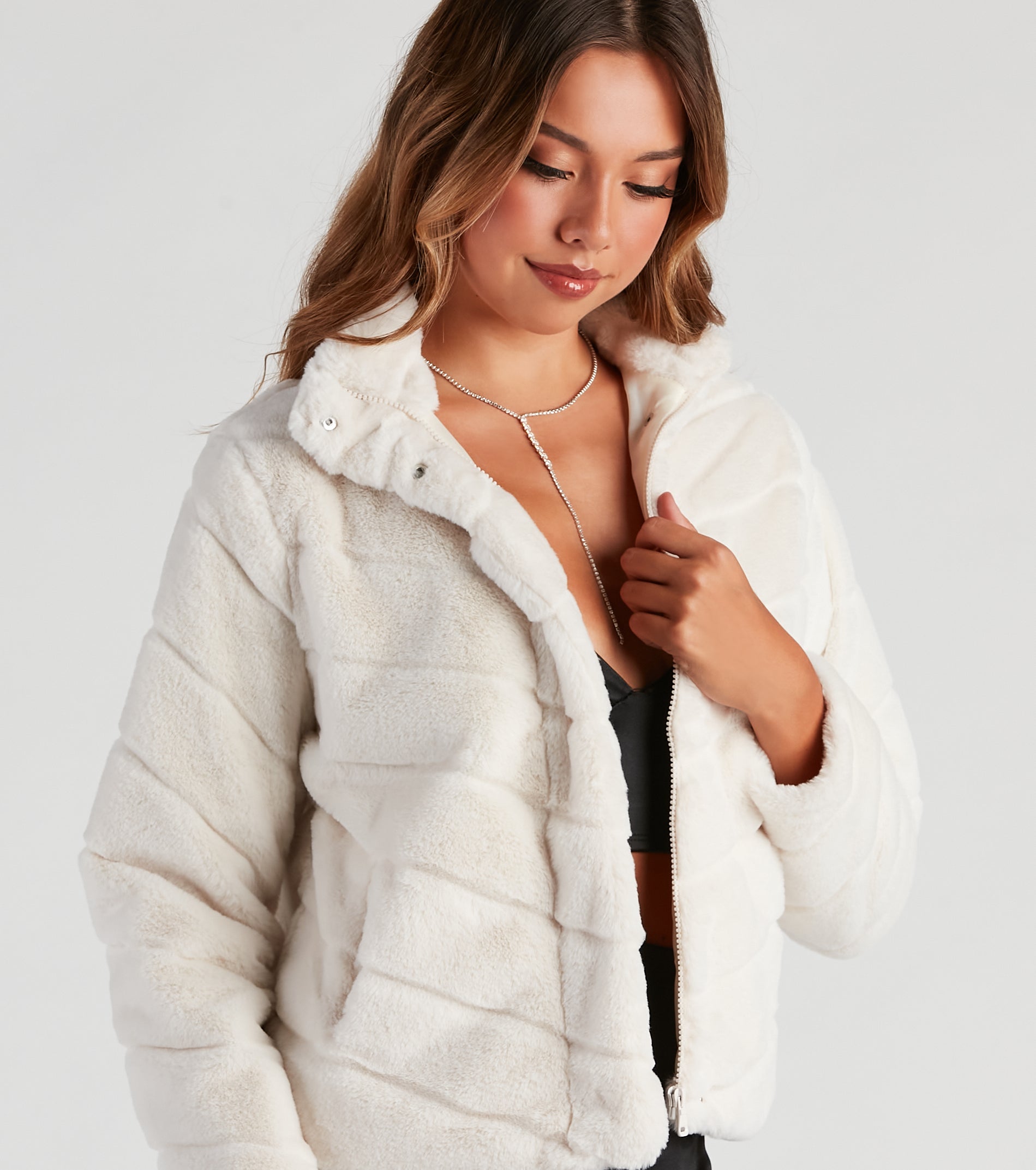 Picture This Faux Fur Crop Jacket