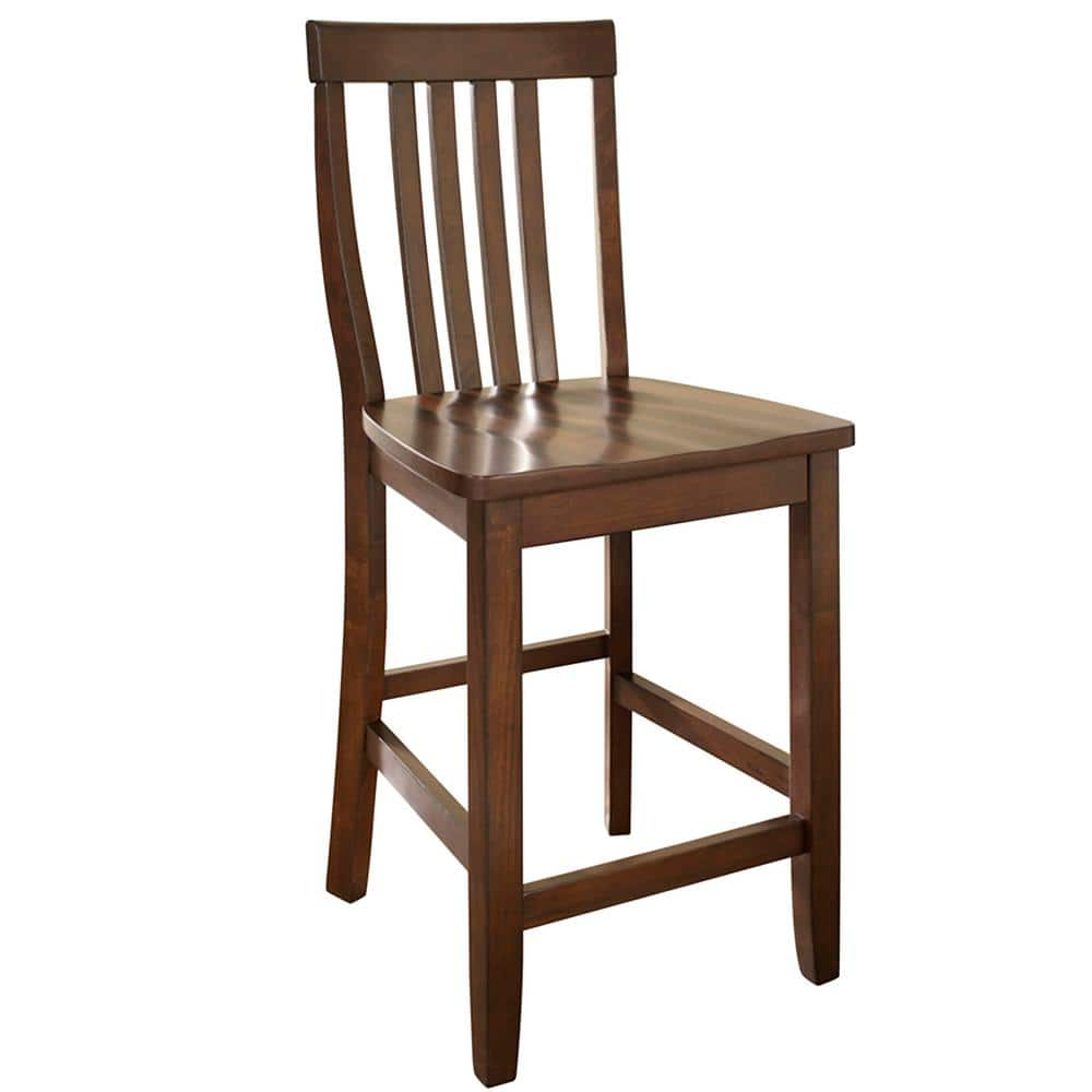 CROSLEY FURNITURE 24 in. Mahogany School House Bar Stool (Set of 2) CF500324-MA