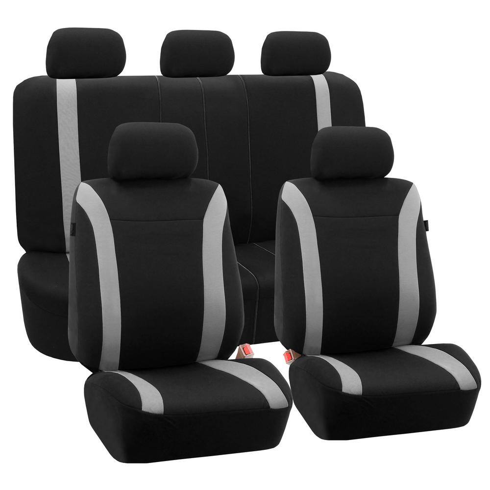 FH Group Flat Cloth 47 in. x 23 in. x 1 in. Cosmopolitan Full Set Seat Covers DMFB054GRAY115