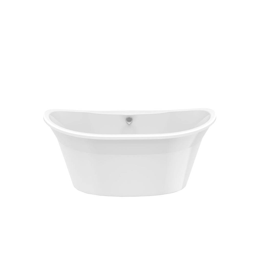 MAAX Orchestra 60 in. Fiberglass Center Drain Non-Whirlpool Flatbottom Freestanding Bathtub in White 106150-000-002-100