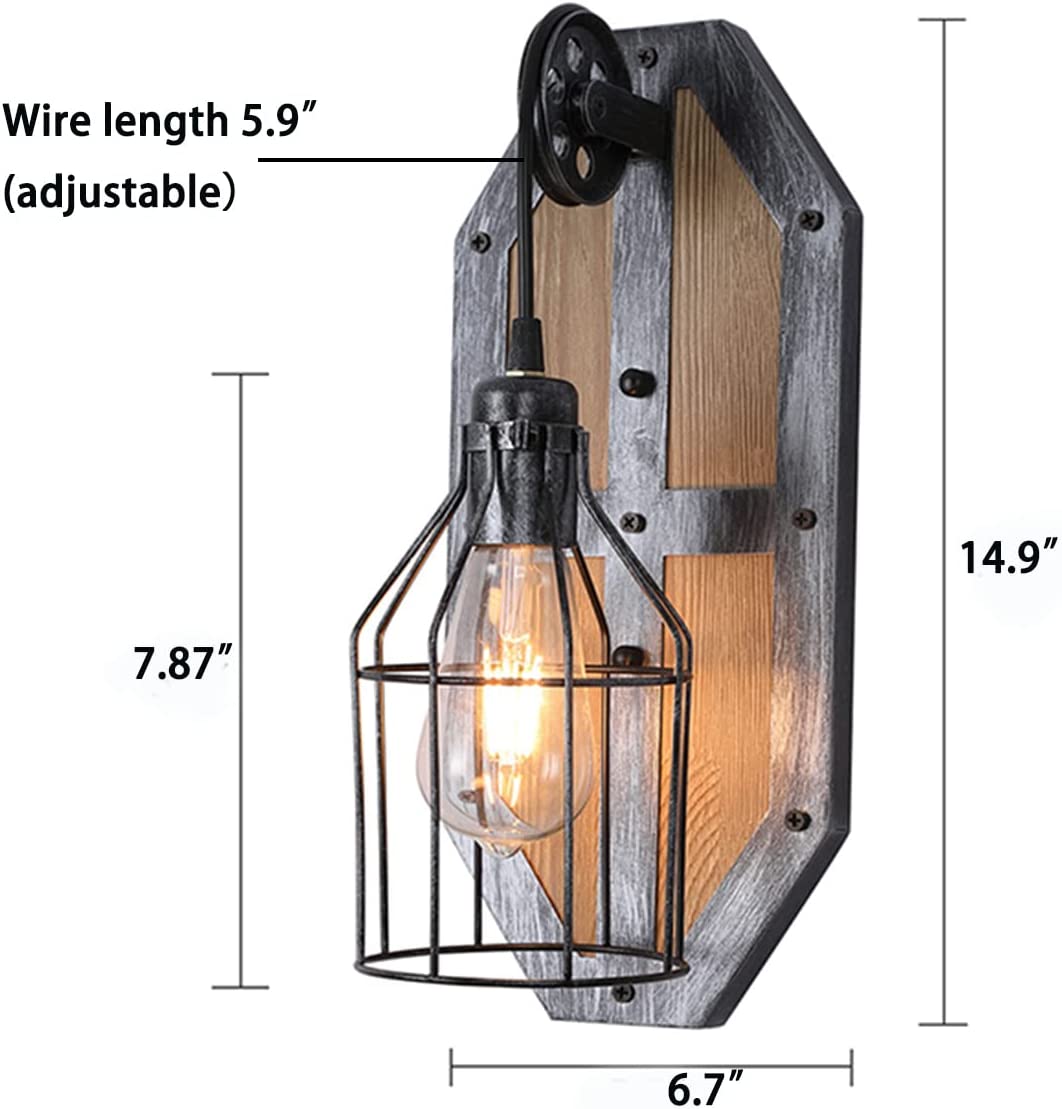 SHZICMY Outdoor Wall Lantern 1-Light Industrial Exterior Wall Mounted Sconce Lamp Porch Light