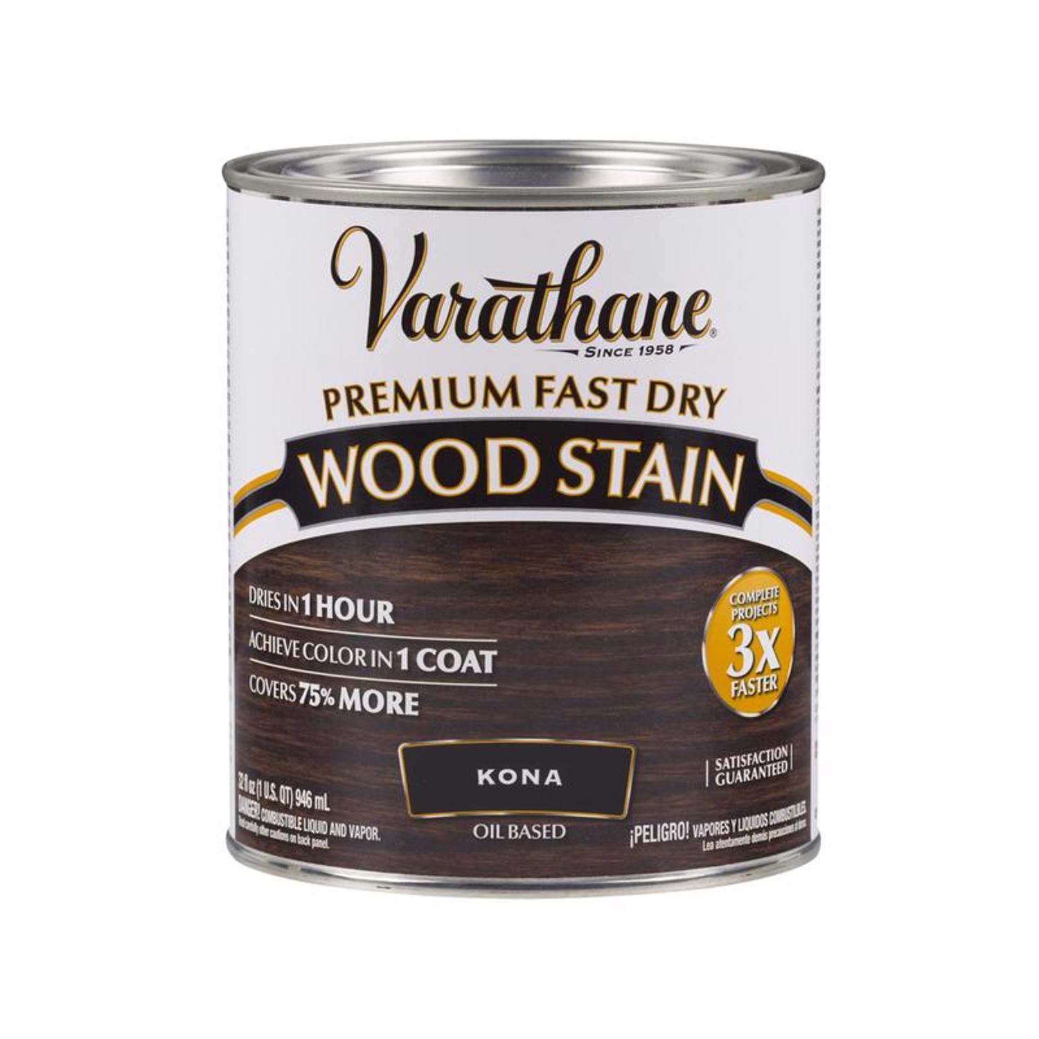 Varathane Semi-Transparent Kona Oil-Based Urethane Modified Alkyd Fast Dry Wood Stain 1 qt