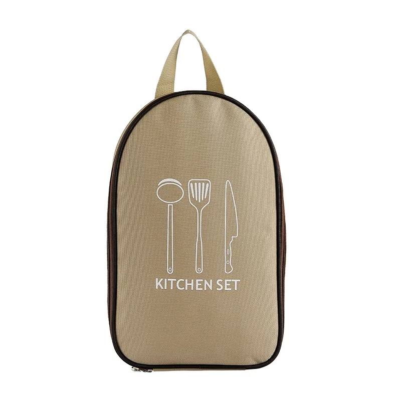 Portable Outdoor Picnic Stainless Steel Camping Cutlery Set With Storage Bag