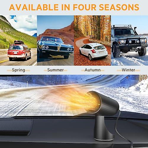 Car Defroster，Car Dryer | 2 in-1 Fast Heating or Cooling Fan， Portable Heater for Car with 360-Degre