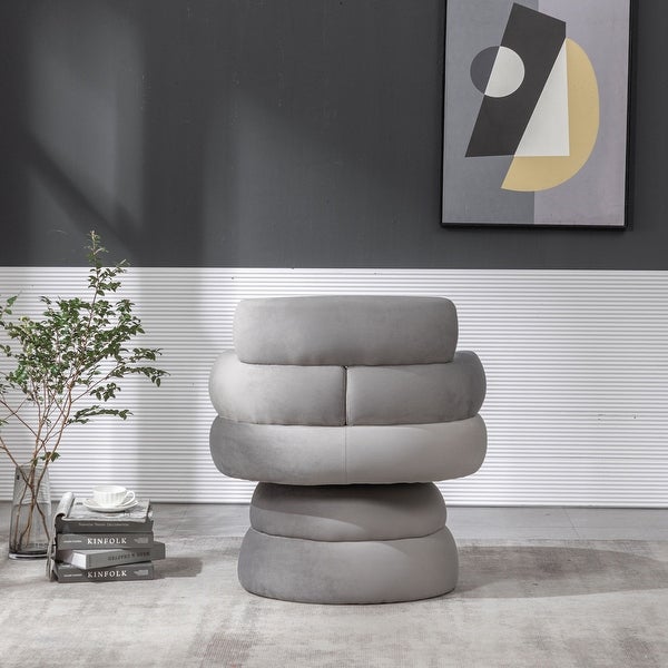 SEYNAR Modern Upholstered Swivel Comfy Accent Barrel Chair