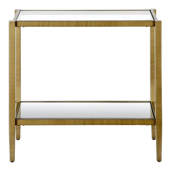 Hera 24'' Rectangular Side Table with Glass Shelf