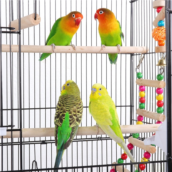 Yaheetech Rolling Metal Bird Cage with Detachable Stand Large Parrot Cage w/ Stand and Toys Budgies Cockatiels Parakeets