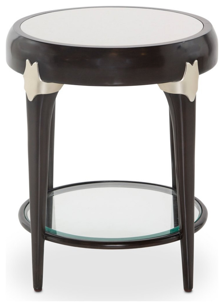 Aico Amini Paris Chic Round Accent Table in Espresso   Midcentury   Side Tables And End Tables   by AMOC  Houzz