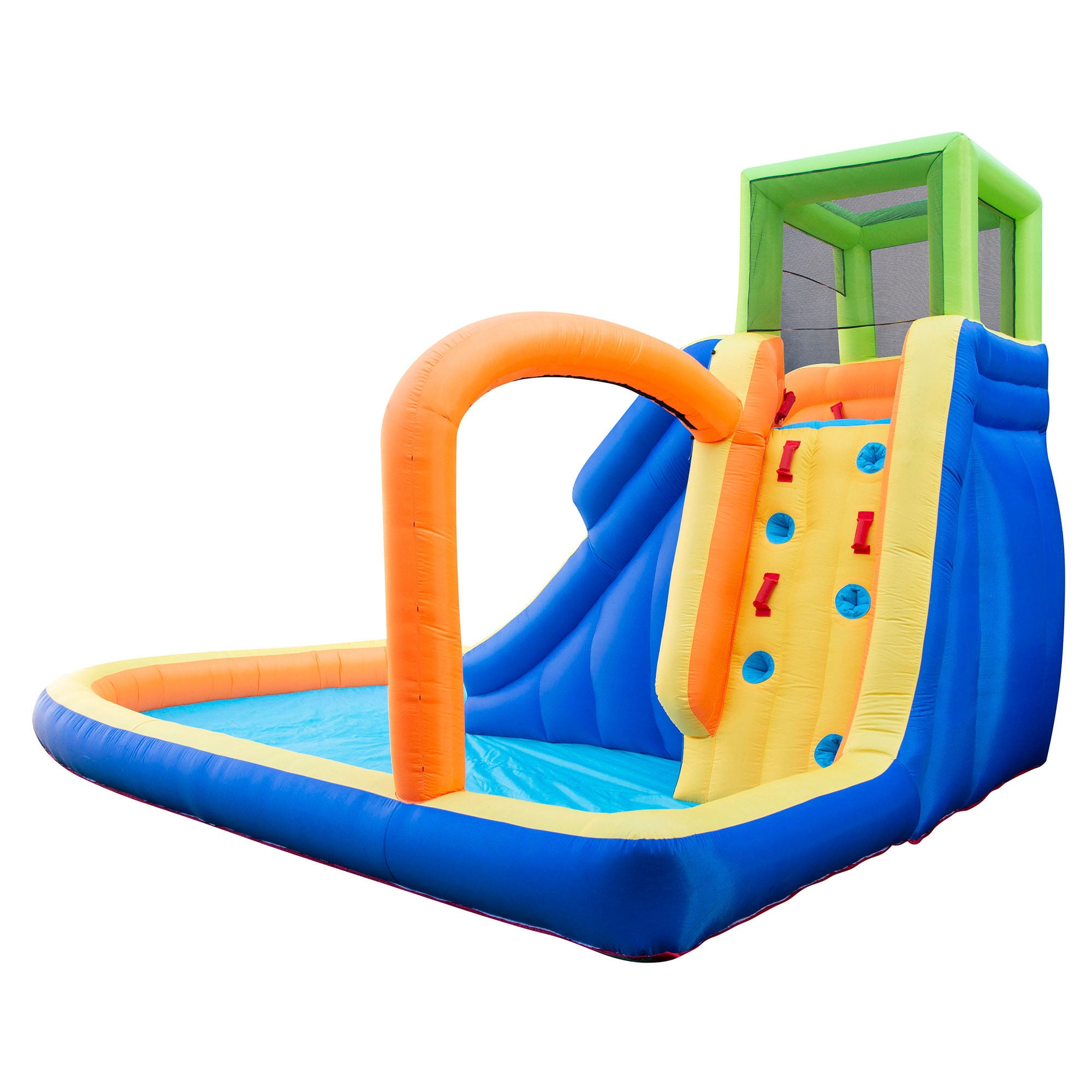 Banzai Backyard Splash Falls Water Park Inflatable Bouncer w/ Blower