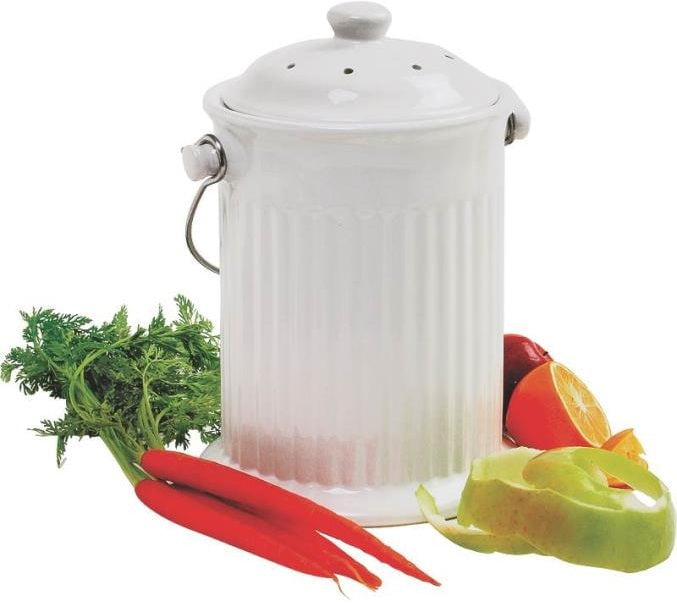 Norpro Norpro 93 White Ceramic Compost Keeper, 10.5" x 8"