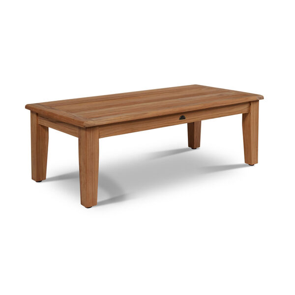 Grande Nature Sand Teak Rectangular Teak 16-Inch Height Outdoor Coffee Table