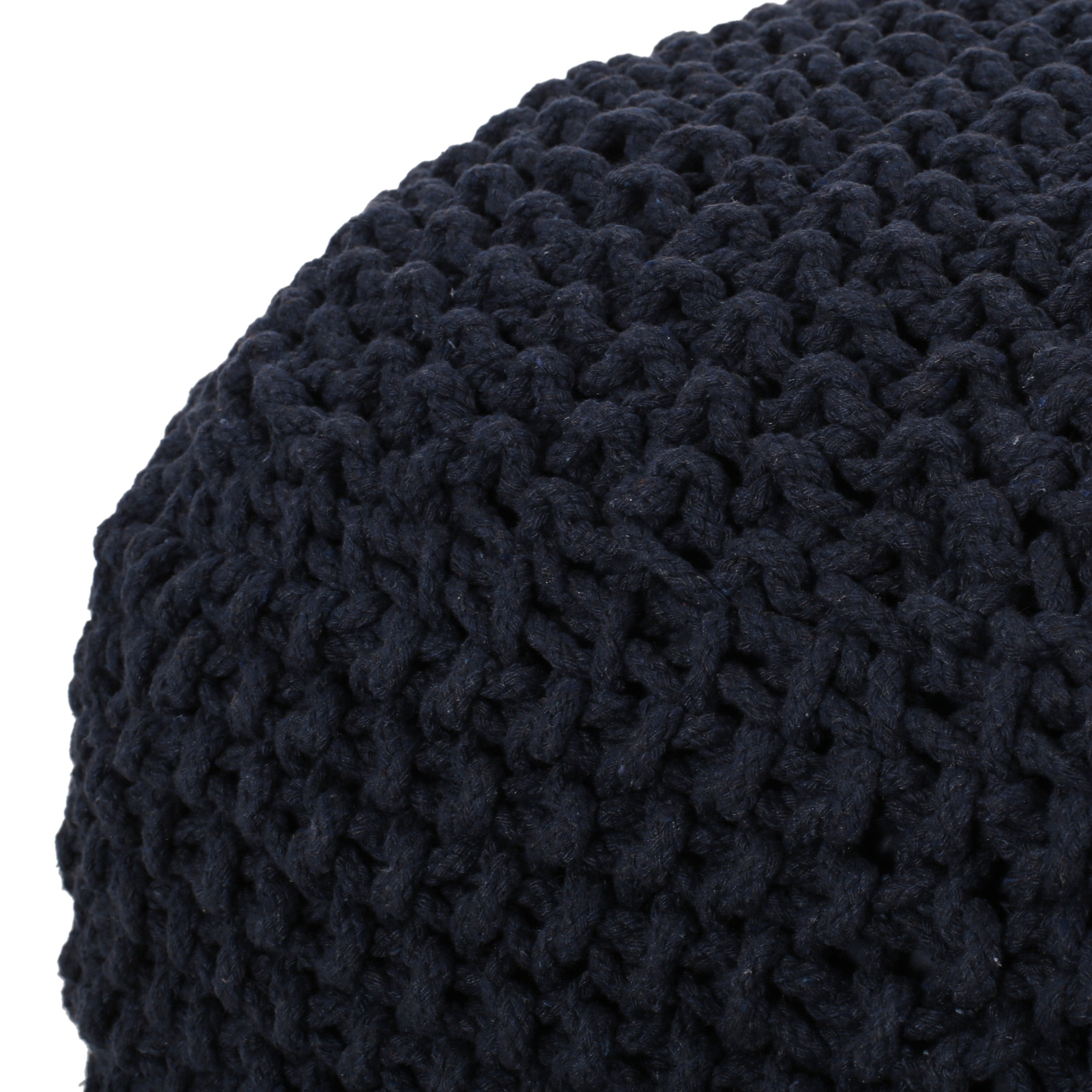 Teresa Modern Knitted Cotton Cube Pouf